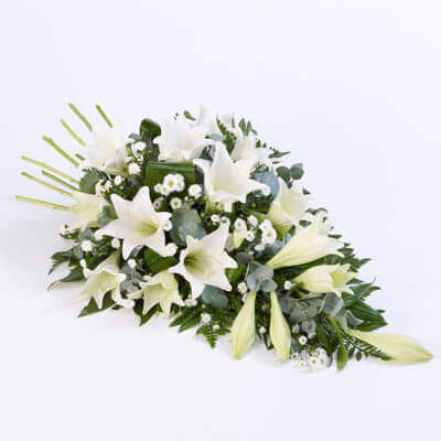 White Lily Funeral Spray