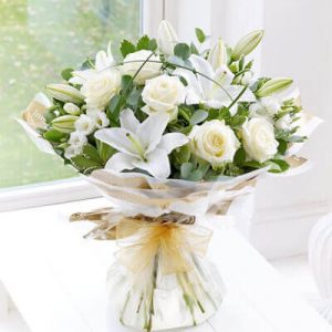 Wonderfully White Hand-tied Bouquet