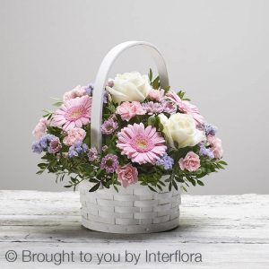 celebration basket of flowers