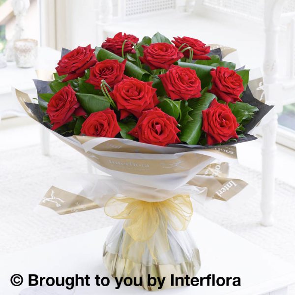 dozen red rose bouquet