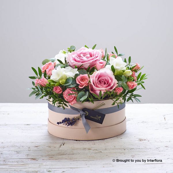 Pink Hatbox with flowers